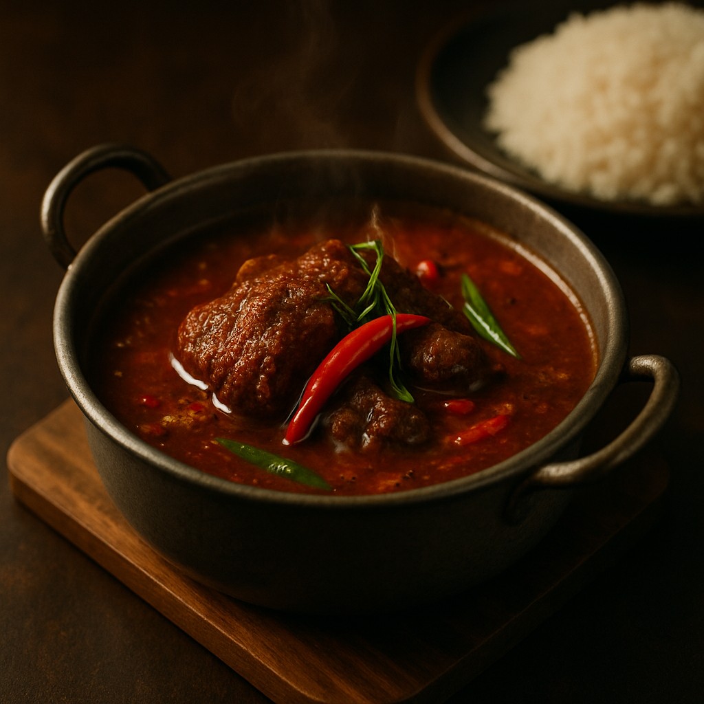 Asian dishes with rendang and local flavours
